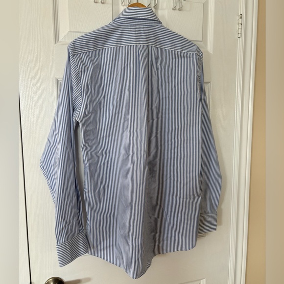 Men’s Blue Striped Dress shirt slim fit, stretch non-iron - Picture 6 of 7